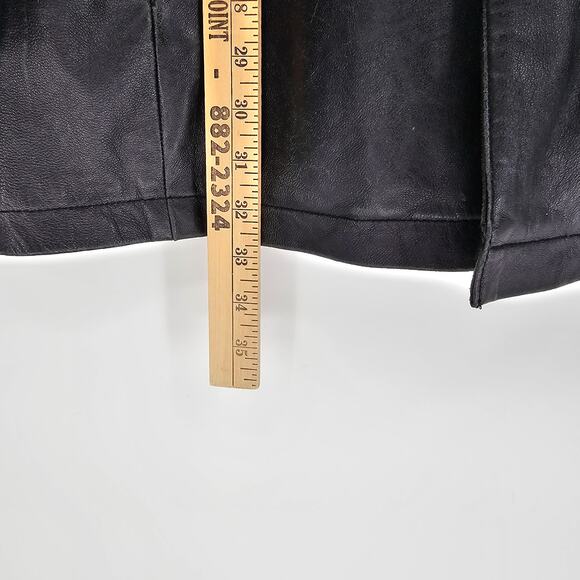 VTG Bagatelle 100% Leather Biker Moto Coat Large Goth Grunge Matrix Mob Wife - Picture 7 of 7